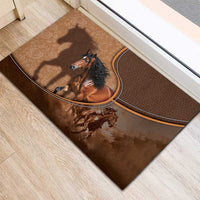Horse Racing Rubber Doormat Royal Race Leather Effect
