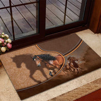 Horse Racing Rubber Doormat Royal Race Leather Effect
