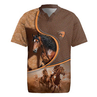 Personalized Horse Racing Rugby Jersey Royal Race Leather Effect