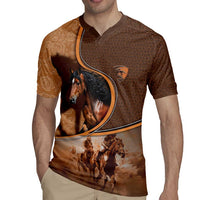 Personalized Horse Racing Rugby Jersey Royal Race Leather Effect