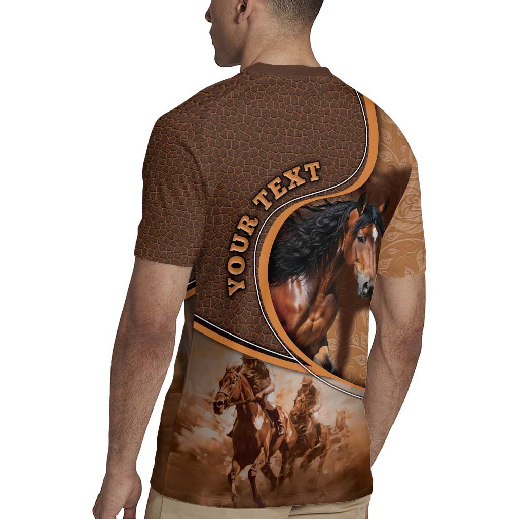 Personalized Horse Racing Rugby Jersey Royal Race Leather Effect