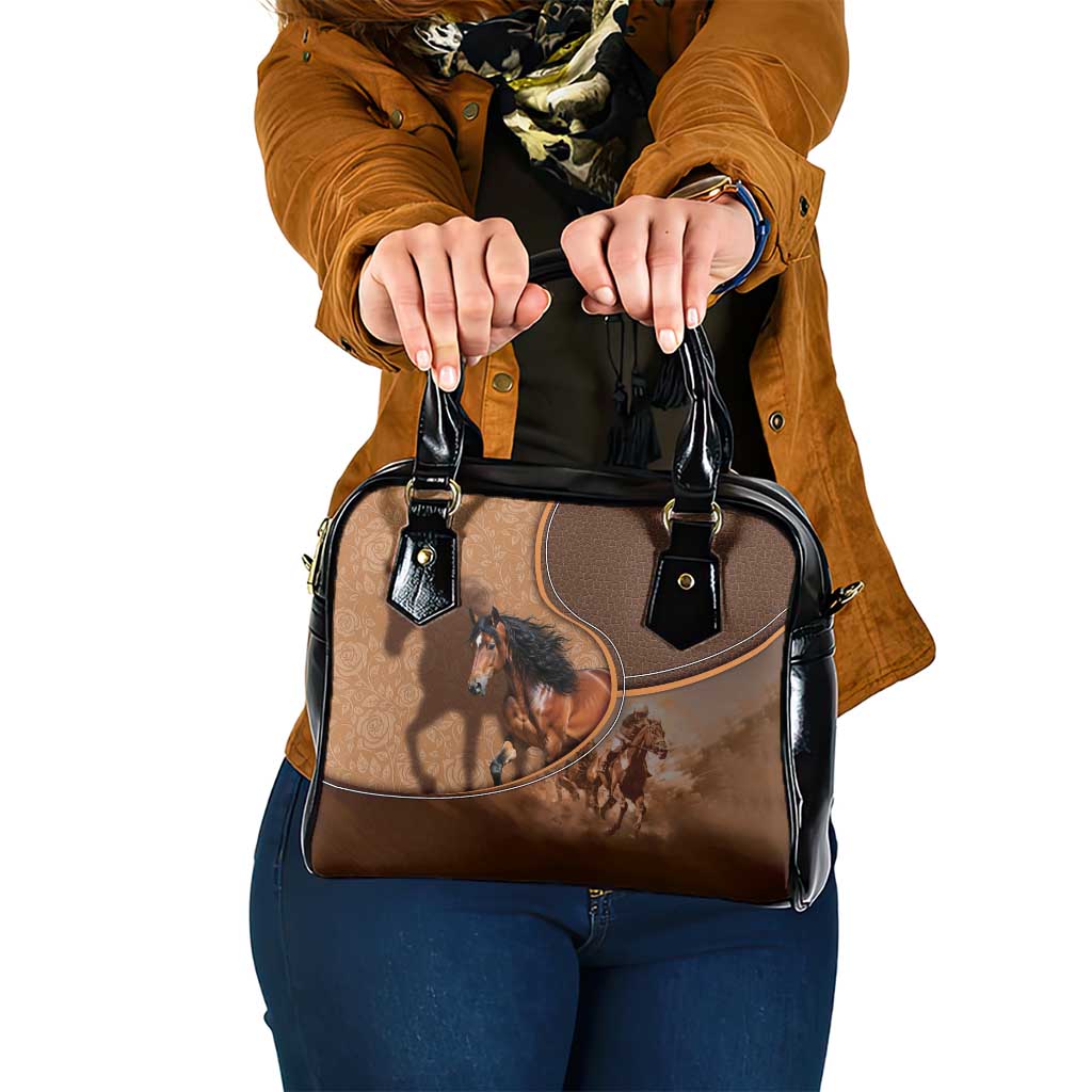 Horse Racing Shoulder Handbag Royal Race Leather Effect