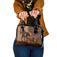 Horse Racing Shoulder Handbag Royal Race Leather Effect