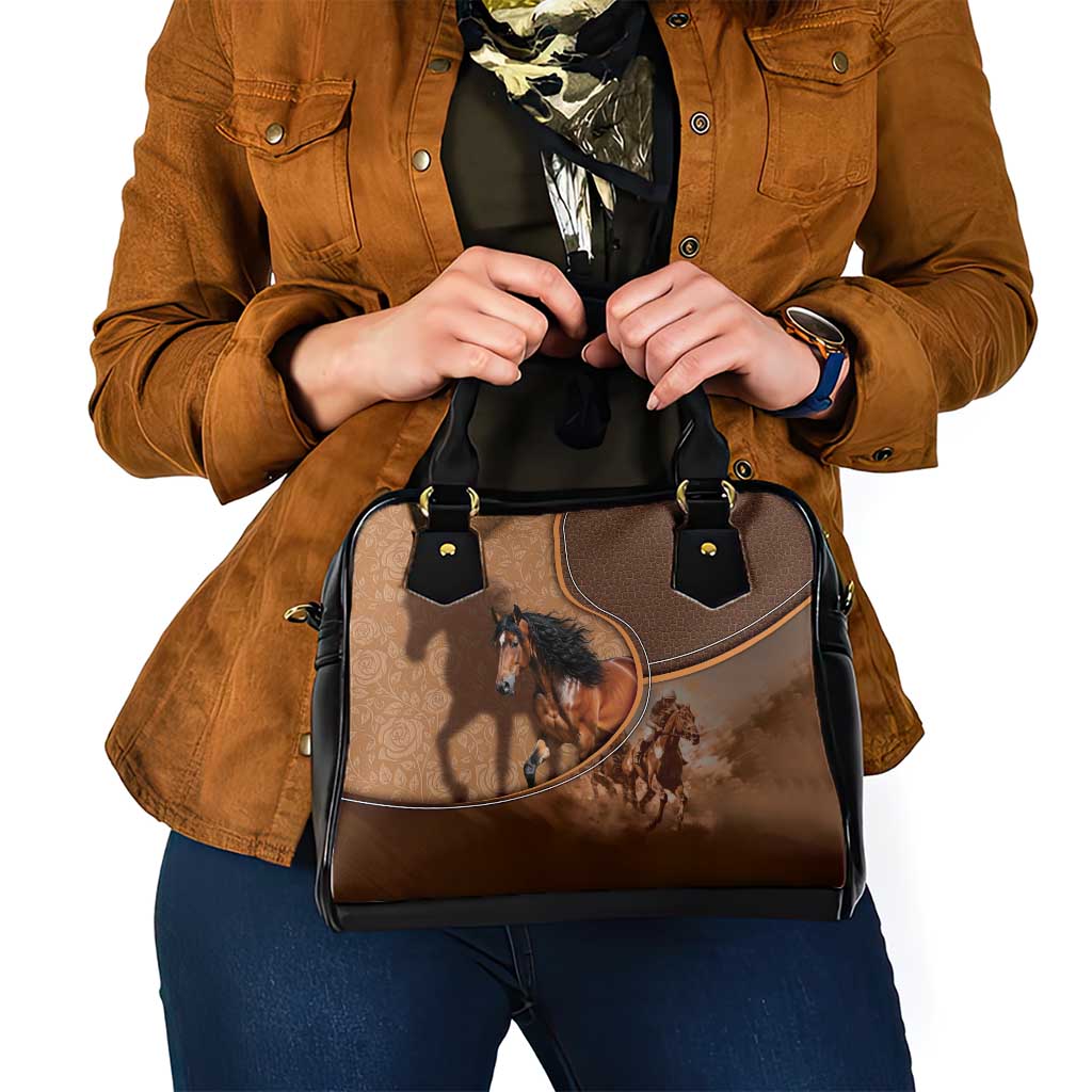 Horse Racing Shoulder Handbag Royal Race Leather Effect