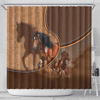 Horse Racing Shower Curtain Royal Race Leather Effect