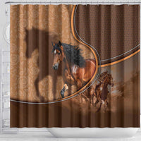 Horse Racing Shower Curtain Royal Race Leather Effect