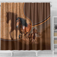 Horse Racing Shower Curtain Royal Race Leather Effect