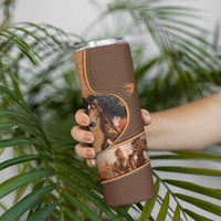 Personalized Horse Racing Skinny Tumbler Royal Race Leather Effect