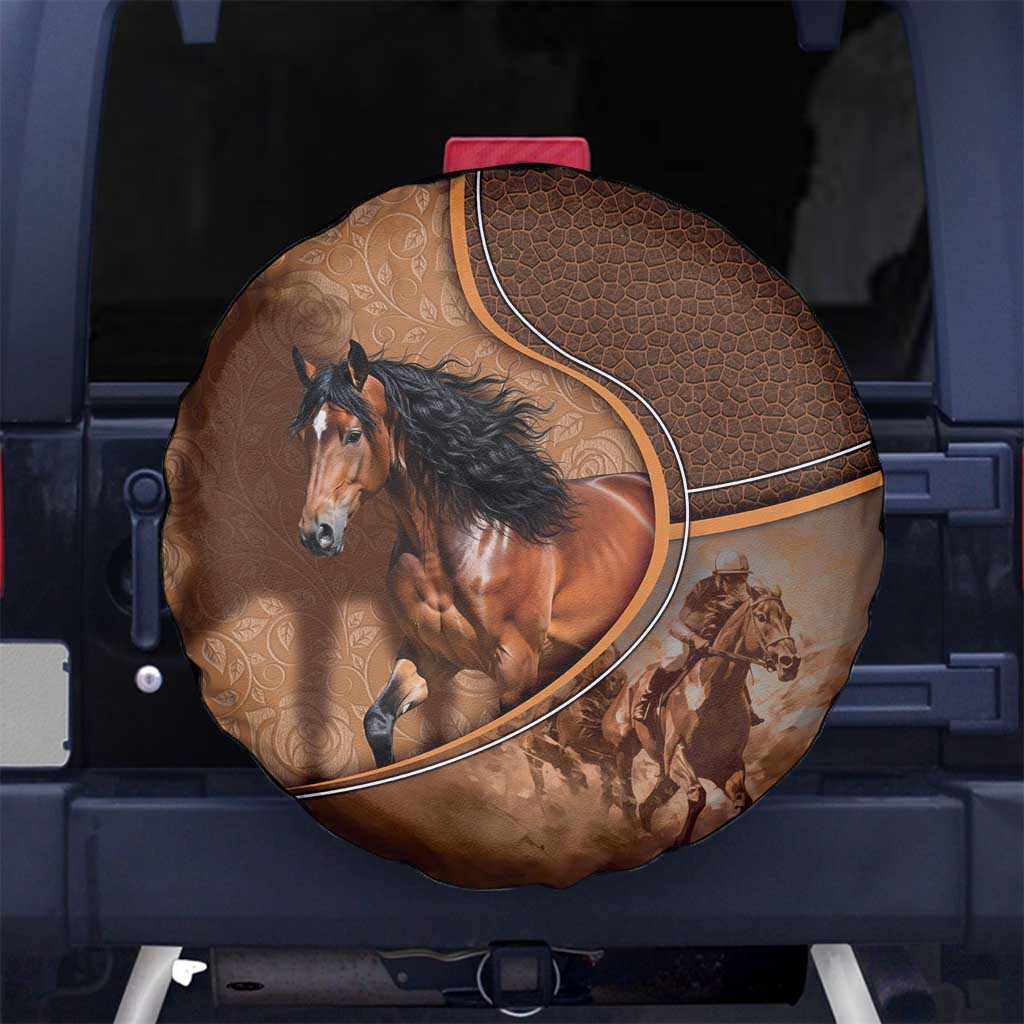 Horse Racing Spare Tire Cover Royal Race Leather Effect