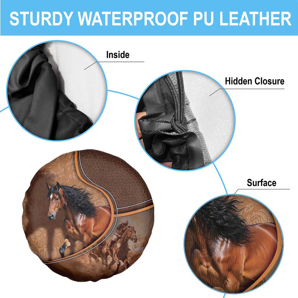 Horse Racing Spare Tire Cover Royal Race Leather Effect