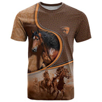 Personalized Horse Racing T Shirt Royal Race Leather Effect
