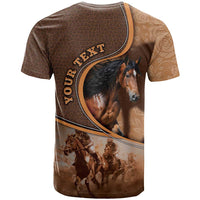 Personalized Horse Racing T Shirt Royal Race Leather Effect