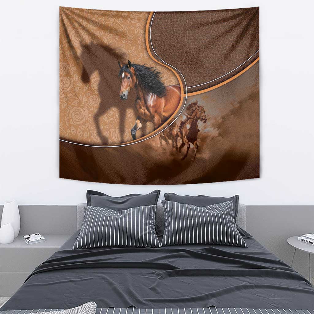 Horse Racing Tapestry Royal Race Leather Effect