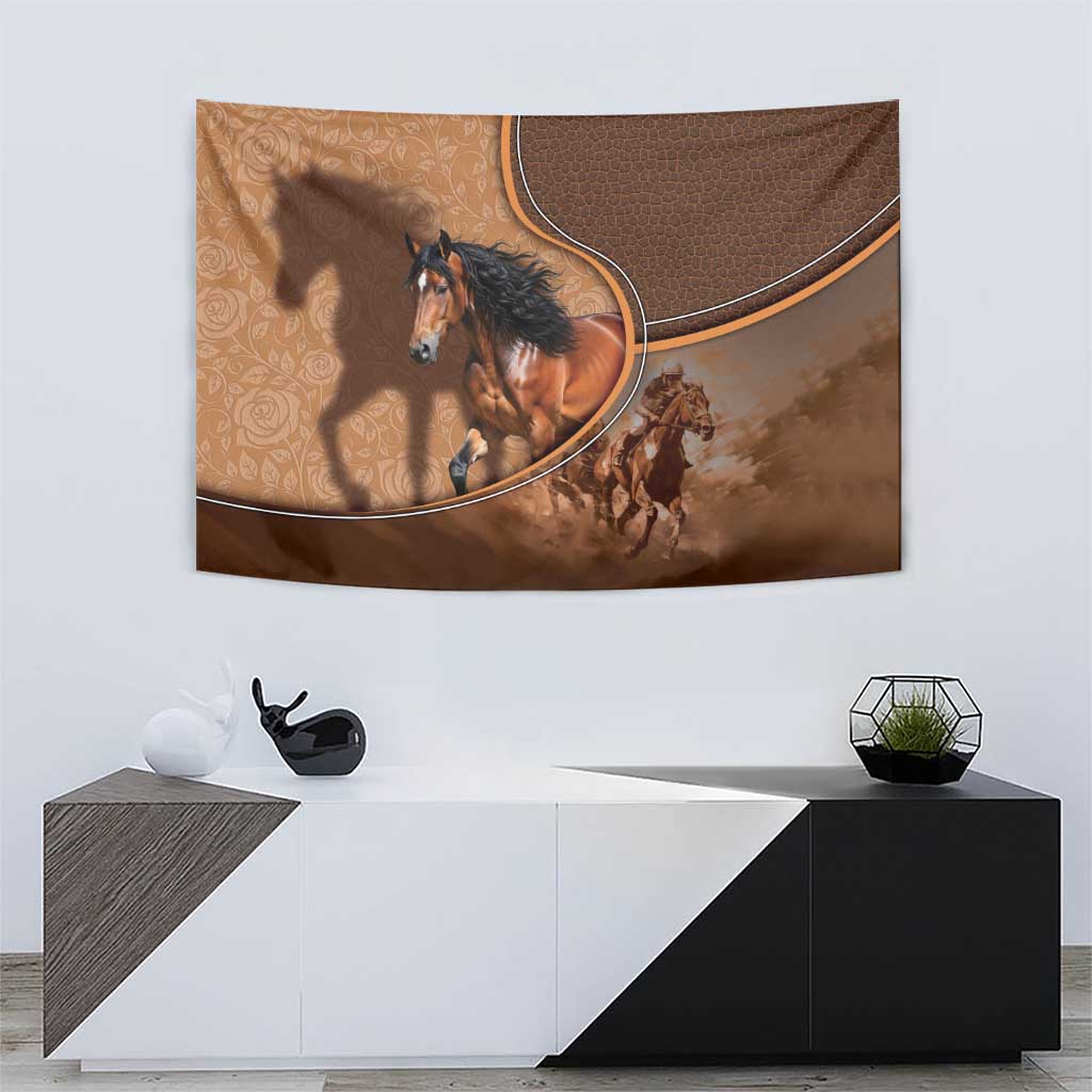 Horse Racing Tapestry Royal Race Leather Effect
