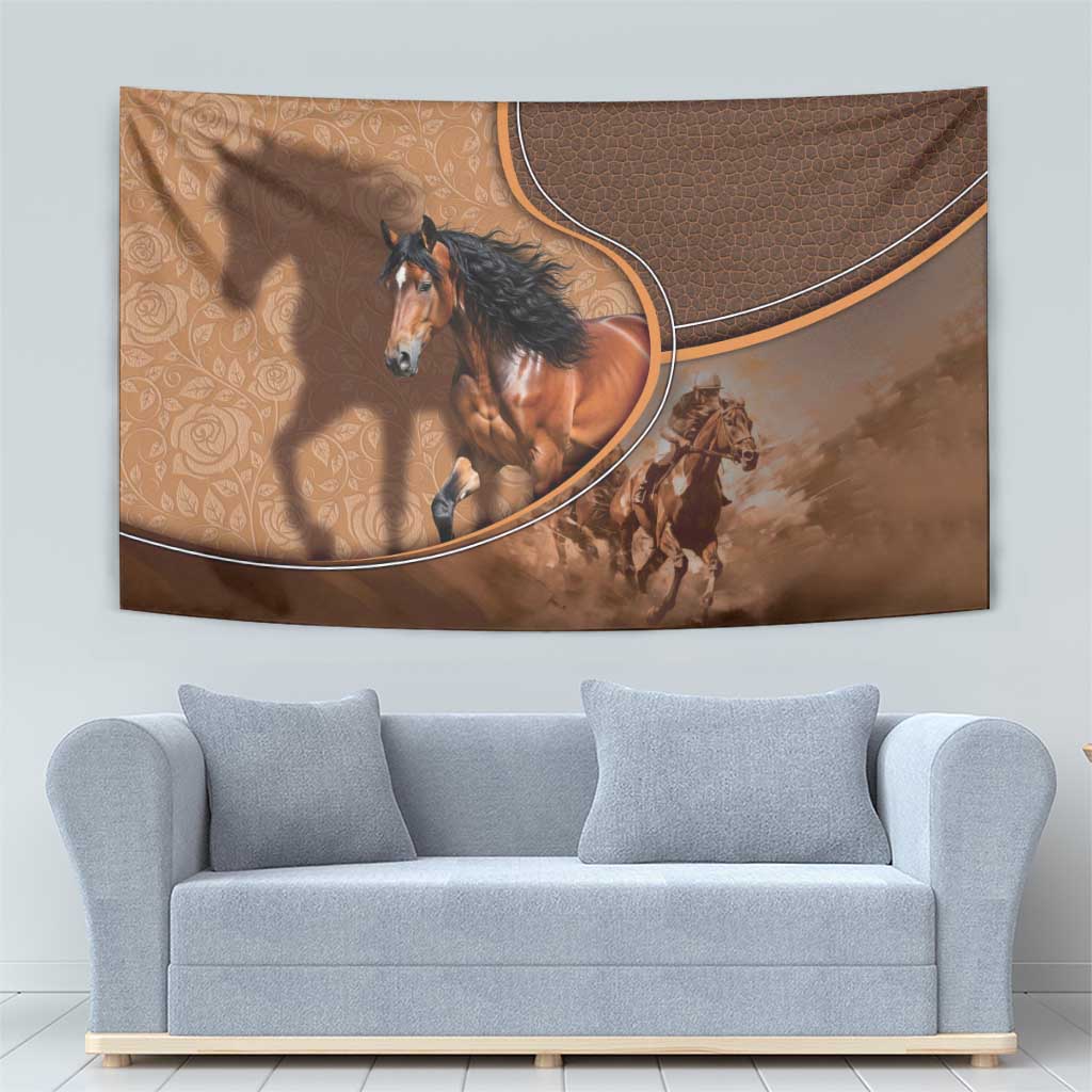 Horse Racing Tapestry Royal Race Leather Effect