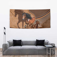 Horse Racing Tapestry Royal Race Leather Effect