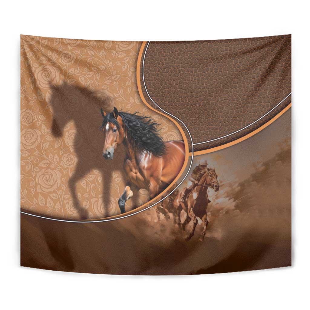 Horse Racing Tapestry Royal Race Leather Effect
