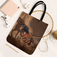 Horse Racing Tote Bag Royal Race Leather Effect
