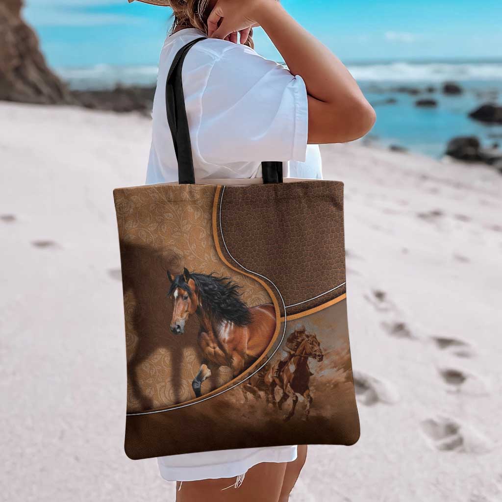 Horse Racing Tote Bag Royal Race Leather Effect
