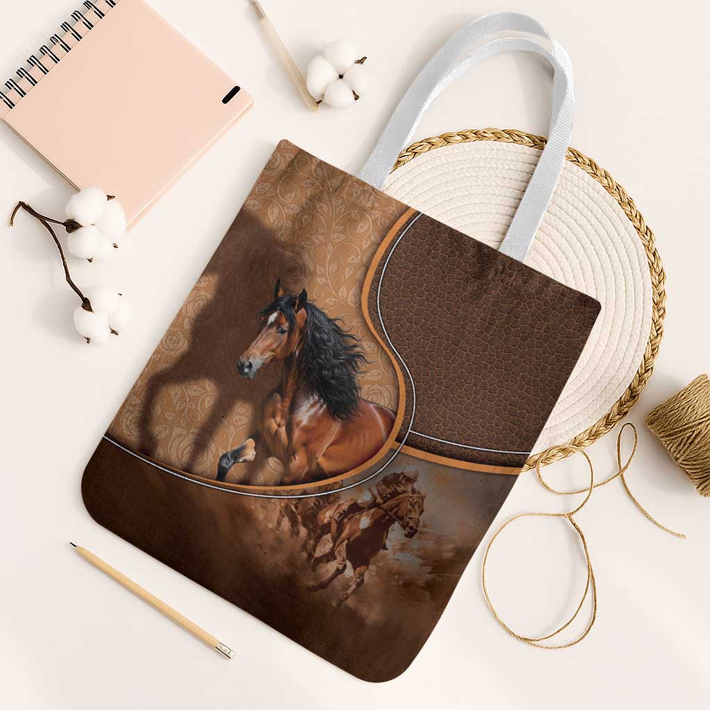 Horse Racing Tote Bag Royal Race Leather Effect