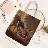 Horse Racing Tote Bag Royal Race Leather Effect