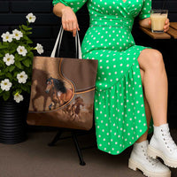 Horse Racing Tote Bag Royal Race Leather Effect