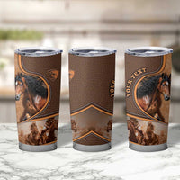 Personalized Horse Racing Tumbler Cup Royal Race Leather Effect