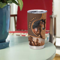 Personalized Horse Racing Tumbler Cup Royal Race Leather Effect