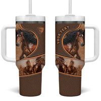 Personalized Horse Racing Tumbler With Handle Royal Race Leather Effect