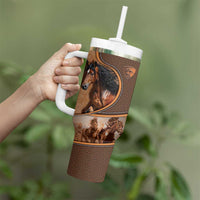 Personalized Horse Racing Tumbler With Handle Royal Race Leather Effect