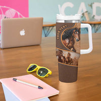 Personalized Horse Racing Tumbler With Handle Royal Race Leather Effect