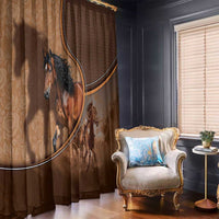 Horse Racing Window Curtain Royal Race Leather Effect