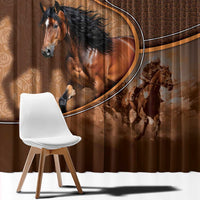 Horse Racing Window Curtain Royal Race Leather Effect