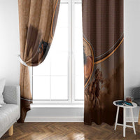 Horse Racing Window Curtain Royal Race Leather Effect