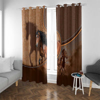 Horse Racing Window Curtain Royal Race Leather Effect