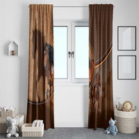 Horse Racing Window Curtain Royal Race Leather Effect