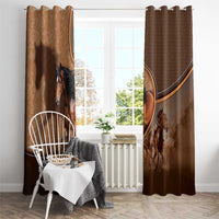 Horse Racing Window Curtain Royal Race Leather Effect