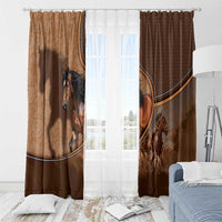 Horse Racing Window Curtain Royal Race Leather Effect