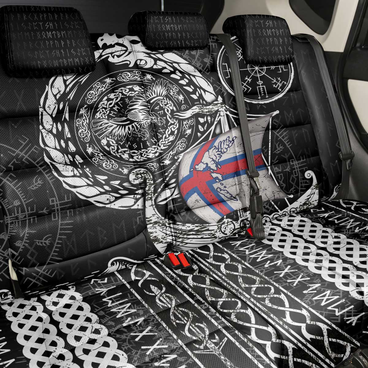 Viking Faroe Islands Back Car Seat Cover Faroese Viking Ship