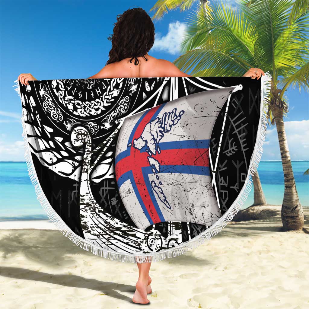 Viking Faroe Islands Beach Blanket Faroese Viking Ship
