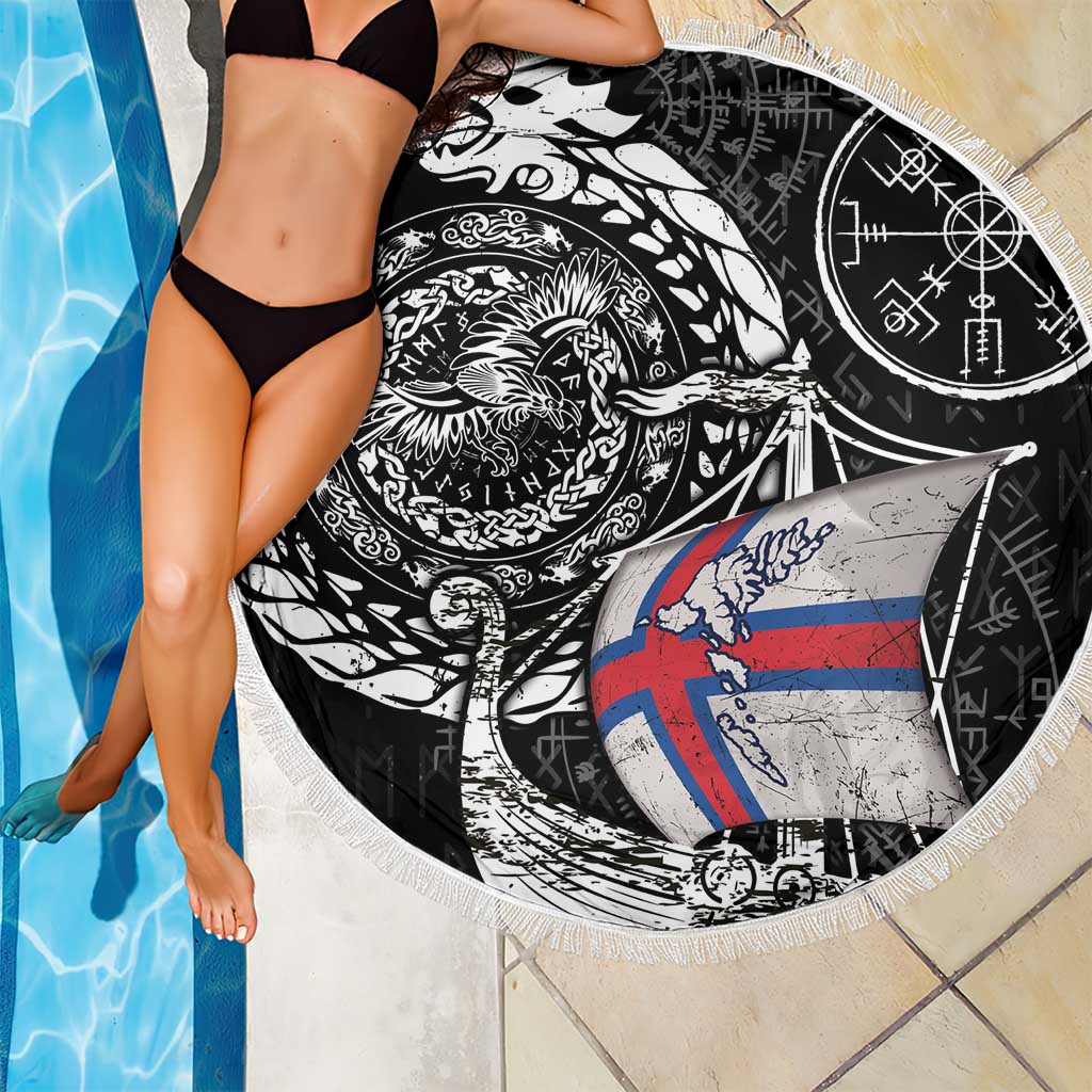 Viking Faroe Islands Beach Blanket Faroese Viking Ship