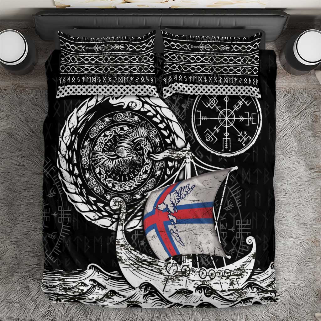 Viking Faroe Islands Bedding Set Faroese Viking Ship