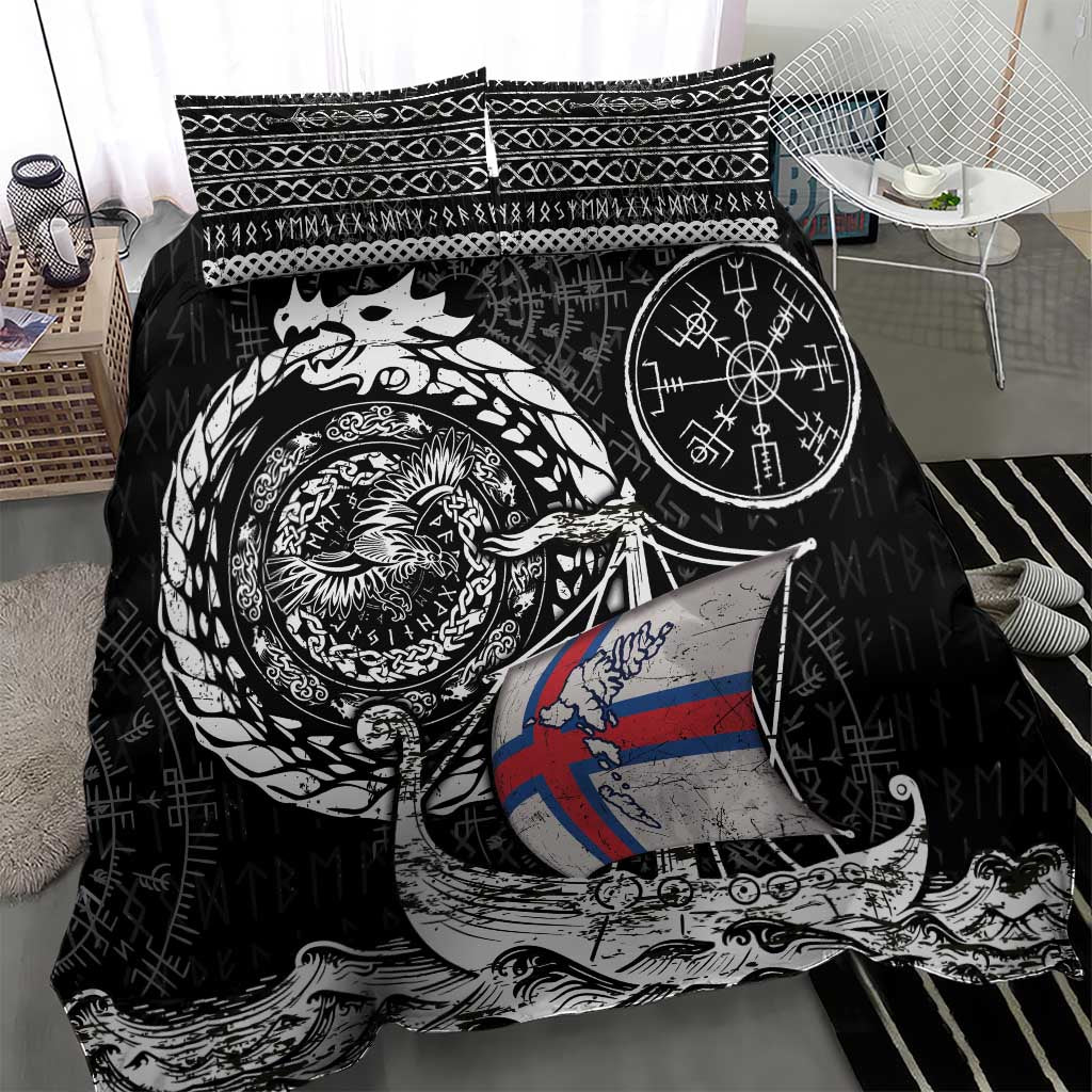 Viking Faroe Islands Bedding Set Faroese Viking Ship