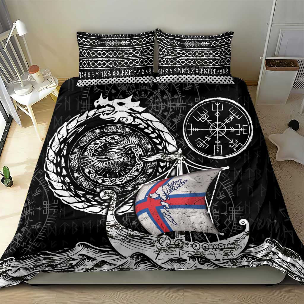 Viking Faroe Islands Bedding Set Faroese Viking Ship