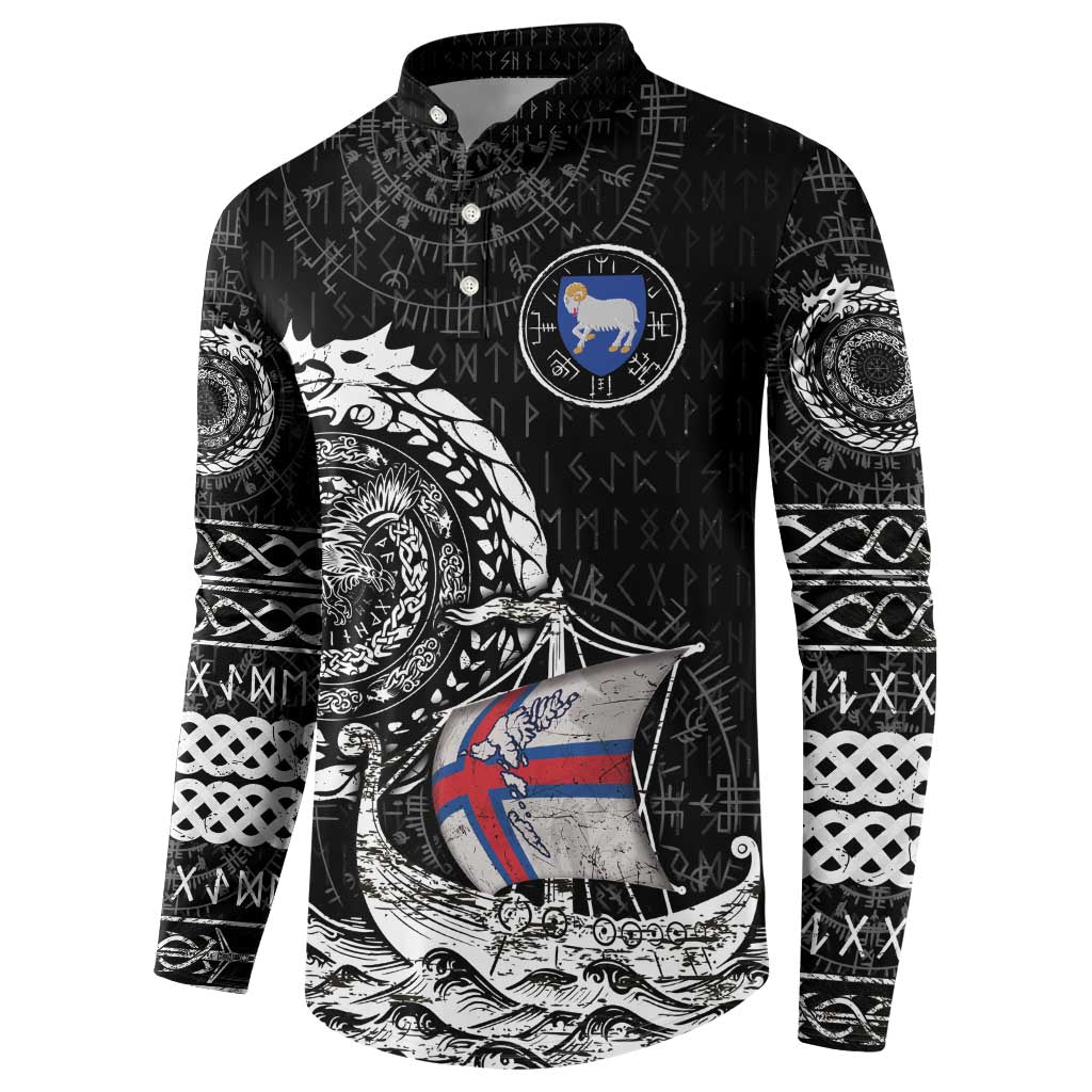 Personalized Viking Faroe Islands Button Sweatshirt Faroese Viking Ship