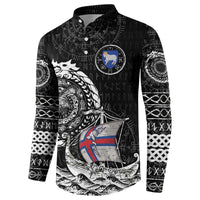 Personalized Viking Faroe Islands Button Sweatshirt Faroese Viking Ship