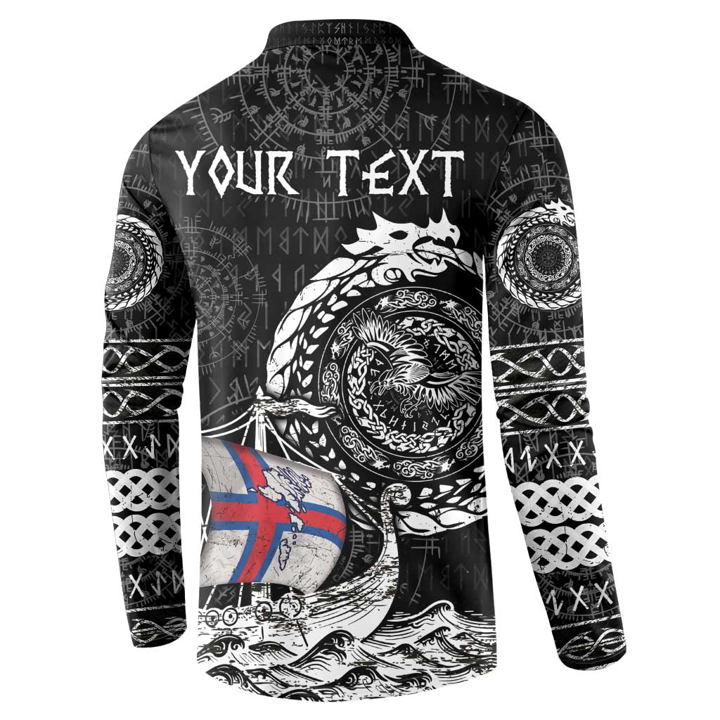 Personalized Viking Faroe Islands Button Sweatshirt Faroese Viking Ship