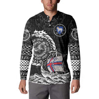 Personalized Viking Faroe Islands Button Sweatshirt Faroese Viking Ship