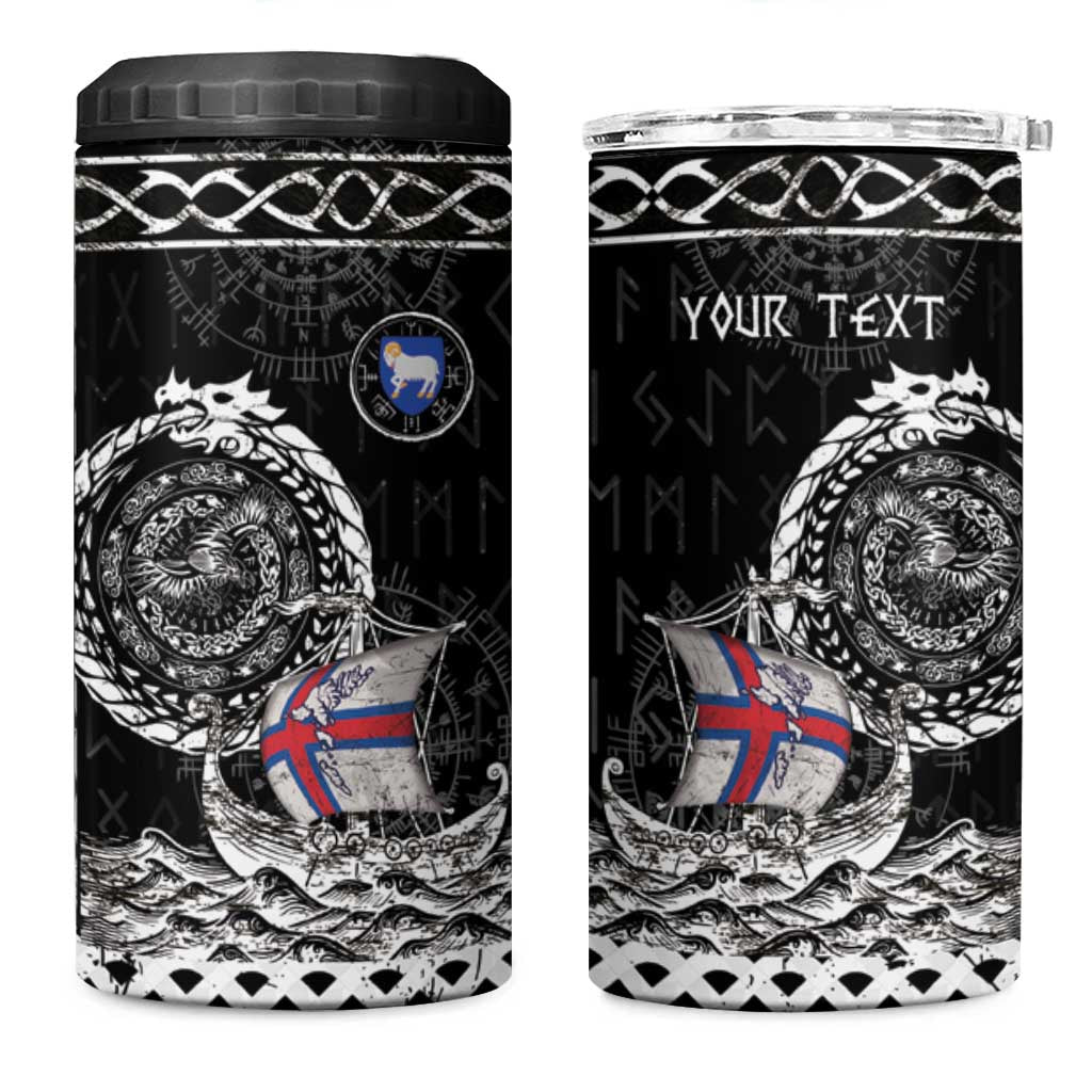 Personalized Viking Faroe Islands 4 in 1 Can Cooler Tumbler Faroese Viking Ship