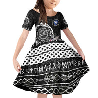 Personalized Viking Faroe Islands Family Matching Off Shoulder Short Dress and Hawaiian Shirt Faroese Viking Ship